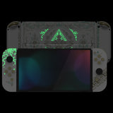 eXtremeRate Glow in Dark - Totem of Kingdom White Full Set Shell for Nintendo Switch OLED, Replacement Console Back Plate & Kickstand, NS Joycon Handheld Controller Housing with Full Set Buttons for Nintendo Switch OLED - QNSOT005