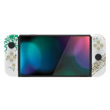 eXtremeRate Glow in Dark - Totem of Kingdom White Full Set Shell for Nintendo Switch OLED, Replacement Console Back Plate & Kickstand, NS Joycon Handheld Controller Housing with Full Set Buttons for Nintendo Switch OLED - QNSOT005