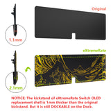eXtremeRate The Great GOLDEN Wave Off Kanagawa - Black Full Set Shell for Nintendo Switch OLED, Replacement Console Back Plate & Kickstand, NS Joycon Handheld Controller Housing with Full Set Buttons for Nintendo Switch OLED - QNSOT002