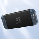 eXtremeRate D-Pad Version Replacement Full Set Shell Case with Buttons for Joycon 2 of Nintendo Switch 2 - Deluxe Version - Clear Glacier Blue - SZMNTM003