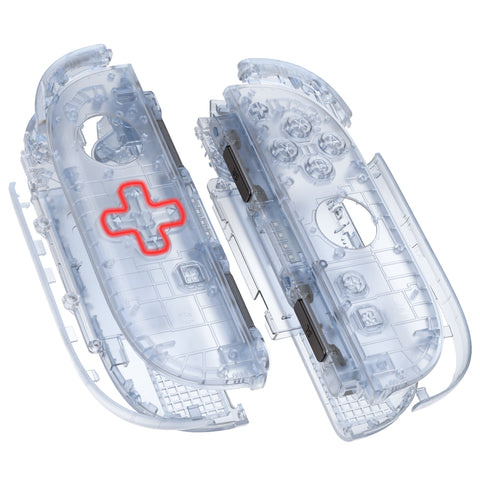 eXtremeRate D-Pad Version Replacement Full Set Shell Case with Buttons for Joycon 2 of Nintendo Switch 2 - Deluxe Version - Clear Glacier Blue - SZMNTM003