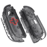 eXtremeRate D-Pad Version Replacement Full Set Shell Case with Buttons for Joycon 2 of Nintendo Switch 2 - Deluxe Version - Clear Slate Black - SZMNTM002