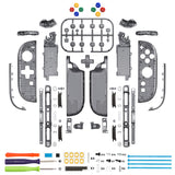 eXtremeRate D-Pad Version Replacement Full Set Shell Case with Buttons for Joycon 2 of Nintendo Switch 2 - Deluxe Version - Clear Slate Black - SZMNTM002