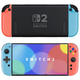 eXtremeRate D-Pad Version Replacement Full Set Shell Case with Buttons for Joycon 2 of Nintendo Switch 2 - Essence Version - Blue & Orange - SXANTM008