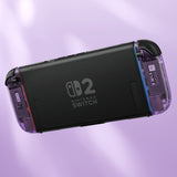 eXtremeRate D-Pad Version Replacement Full Set Shell Case with Buttons for Joycon 2 of Nintendo Switch 2 - Essence Version - Clear Atomic Purple - SXANTM001