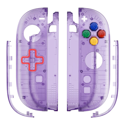 eXtremeRate D-Pad Version Replacement Full Set Shell Case with Buttons for Joycon 2 of Nintendo Switch 2 - Essence Version - Clear Atomic Purple - SXANTM001