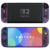 eXtremeRate D-Pad Version Replacement Full Set Shell Case with Buttons for Joycon 2 of Nintendo Switch 2 - Essence Version - Clear Atomic Purple - SXANTM001