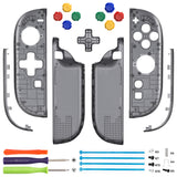 eXtremeRate D-Pad Version Replacement Full Set Shell Case with Buttons for Joycon 2 of Nintendo Switch 2 - Essence Version - Clear Slate Black - SXANTM002