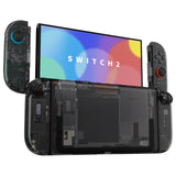 eXtremeRate D-Pad Version Replacement Full Set Shells with Buttons for Nintendo Switch 2 - Deluxe Version - Clear Slate Black - YAGNTM002