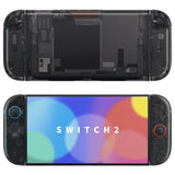 eXtremeRate D-Pad Version Replacement Full Set Shells with Buttons for Nintendo Switch 2 - Deluxe Version - Clear Slate Black - YAGNTM002
