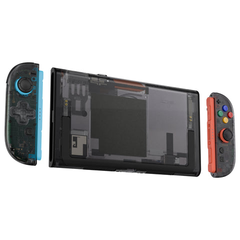 eXtremeRate D-Pad Version Replacement Full Set Shells with Buttons for Nintendo Switch 2 - Essence Version - Clear Slate Black - CHUNTM002