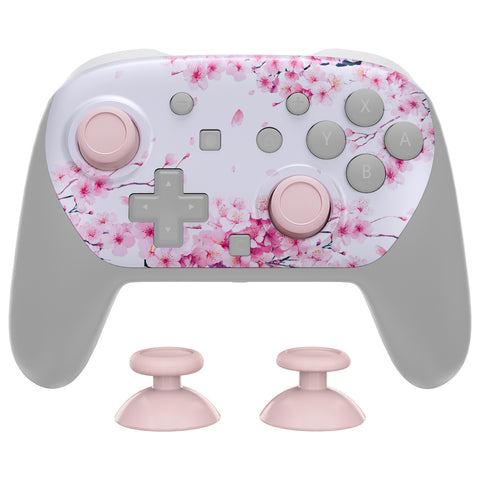 eXtremeRate DIY Replacement Faceplate Shell with Thumbsticks for Nintendo Switch 2 Pro Controller - Cherry Blossom Whisper - CNLPTR006