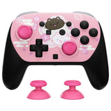 eXtremeRate DIY Replacement Faceplate Shell with Thumbsticks for Nintendo Switch 2 Pro Controller - Cherry Blossoms Kitten - CNLPTR009