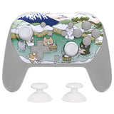 eXtremeRate DIY Replacement Faceplate Shell with Thumbsticks for Nintendo Switch 2 Pro Controller - Hot Spring Kitties - CNLPTR008