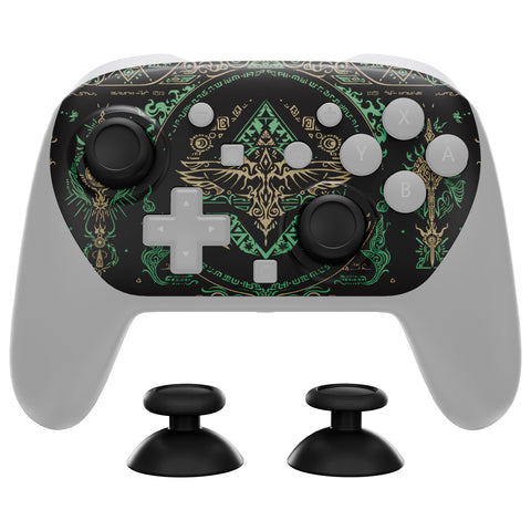 eXtremeRate DIY Replacement Faceplate Shell with Thumbsticks for Nintendo Switch 2 Pro Controller - Totem of Kingdom Black - CNLPTR004