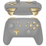 eXtremeRate Metallic Champagne Gold Repair ABXY D-pad ZR ZL L R Keys for Nintendo Switch Pro Controller, DIY Replacement Full Set Buttons with Tools for Nintendo Switch Pro - Controller NOT Included - KRP358