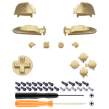 eXtremeRate Metallic Champagne Gold Repair ABXY D-pad ZR ZL L R Keys for Nintendo Switch Pro Controller, DIY Replacement Full Set Buttons with Tools for Nintendo Switch Pro - Controller NOT Included - KRP358