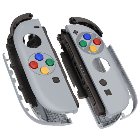 eXtremeRate DIY Replacement Full Set Shell Case with Buttons for Joycon 2 of Nintendo Switch 2 - Deluxe Version - SFC SNES Classic EU Style - AWHNTY001