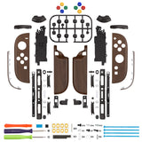 eXtremeRate DIY Replacement Full Set Shell Case with Buttons for Joycon 2 of Nintendo Switch 2 - Deluxe Version - Wood Grain - AWHNTS001