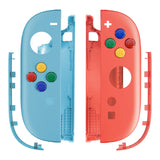 eXtremeRate DIY Replacement Full Set Shell Case with Buttons for Joycon 2 of Nintendo Switch 2 - Essence Version - Blue & Orange - BSUNTM012