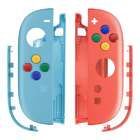 eXtremeRate DIY Replacement Full Set Shell Case with Buttons for Joycon 2 of Nintendo Switch 2 - Essence Version - Blue & Orange - BSUNTM012