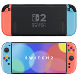 eXtremeRate DIY Replacement Full Set Shell Case with Buttons for Joycon 2 of Nintendo Switch 2 - Essence Version - Blue & Orange - BSUNTM012