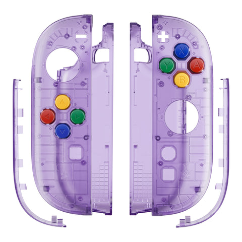 eXtremeRate DIY Replacement Full Set Shell Case with Buttons for Joycon 2 of Nintendo Switch 2 - Essence Version - Clear Atomic Purple - BSUNTM001