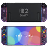 eXtremeRate DIY Replacement Full Set Shell Case with Buttons for Joycon 2 of Nintendo Switch 2 - Essence Version - Clear Atomic Purple - BSUNTM001