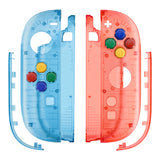 eXtremeRate DIY Replacement Full Set Shell Case with Buttons for Joycon 2 of Nintendo Switch 2 - Essence Version - Clear Blue & Orange - BSUNTM013