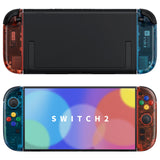 eXtremeRate DIY Replacement Full Set Shell Case with Buttons for Joycon 2 of Nintendo Switch 2 - Essence Version - Clear Blue & Orange - BSUNTM013