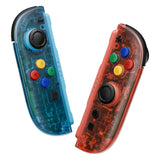 eXtremeRate DIY Replacement Full Set Shell Case with Buttons for Joycon 2 of Nintendo Switch 2 - Essence Version - Clear Blue & Orange - BSUNTM013