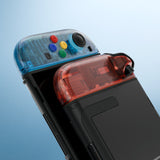 eXtremeRate DIY Replacement Full Set Shell Case with Buttons for Joycon 2 of Nintendo Switch 2 - Essence Version - Clear Blue & Orange - BSUNTM013