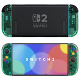 eXtremeRate DIY Replacement Full Set Shell Case with Buttons for Joycon 2 of Nintendo Switch 2 - Essence Version - Emerald Green - BSUNTM004