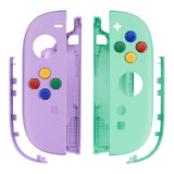 eXtremeRate DIY Replacement Full Set Shell Case with Buttons for Joycon 2 of Nintendo Switch 2 - Essence Version - Purple & Green - BSUNTM015
