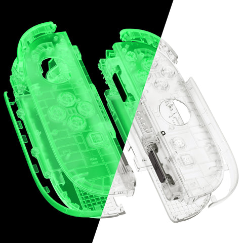 eXtremeRate DIY Replacement Full Set Shell Case with Buttons for Joycon 2 of Nintendo Switch 2 - Deluxe Version - Glow in Dark - Green - AWHNTM007