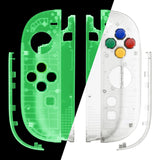 eXtremeRate DIY Replacement Full Set Shell Case with Buttons for Joycon 2 of Nintendo Switch 2 - Essence Version - Glow in Dark - Green - BSUNTM007
