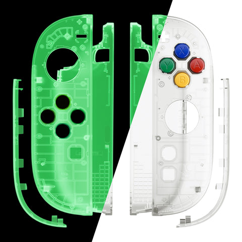eXtremeRate DIY Replacement Full Set Shell Case with Buttons for Joycon 2 of Nintendo Switch 2 - Essence Version - Glow in Dark - Green - BSUNTM007