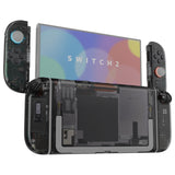 eXtremeRate DIY Replacement Full Set Shells with Buttons for Nintendo Switch 2 - Deluxe Version - Clear Slate Black - QGRNTM002