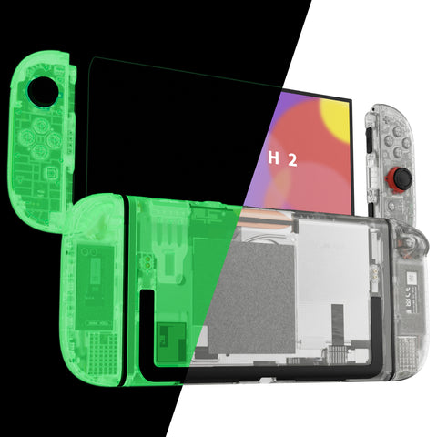 eXtremeRate DIY Replacement Full Set Shells with Buttons for Nintendo Switch 2 - Deluxe Version - Glow in Dark - Green - QGRNTM007