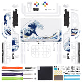 eXtremeRate DIY Replacement Full Set Shells with Buttons for Nintendo Switch 2 - Deluxe Version - The Great Wave - QGRNTT001