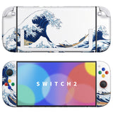 eXtremeRate DIY Replacement Full Set Shells with Buttons for Nintendo Switch 2 - Deluxe Version - The Great Wave - QGRNTT001