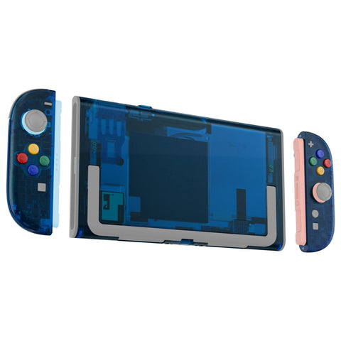 eXtremeRate DIY Replacement Full Set Shells with Buttons for Nintendo Switch 2 - Essence Version - Clear Blue - RHANTM005