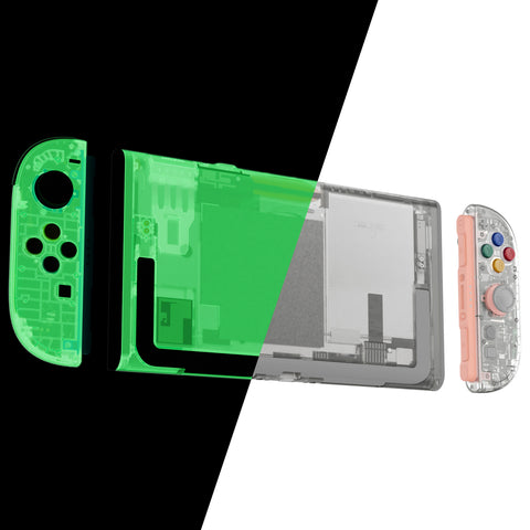 eXtremeRate DIY Replacement Full Set Shells with Buttons for Nintendo Switch 2 - Essence Version - Glow in Dark - Green - RHANTM007