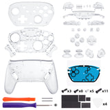 eXtremeRate DIY Replacement Full Set Shells with Buttons for Nintendo Switch 2 Pro Controller - Clear - QGSPTM003