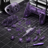eXtremeRate DIY Replacement Full Set Shells with Buttons for Nintendo Switch 2 Pro Controller - Clear Atomic Purple - QGSPTM001