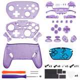 eXtremeRate DIY Replacement Full Set Shells with Buttons for Nintendo Switch 2 Pro Controller - Clear Atomic Purple - QGSPTM001