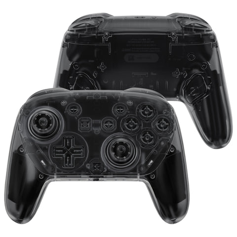 eXtremeRate DIY Replacement Full Set Shells with Buttons for Nintendo Switch 2 Pro Controller - Clear Slate Black - QGSPTM002