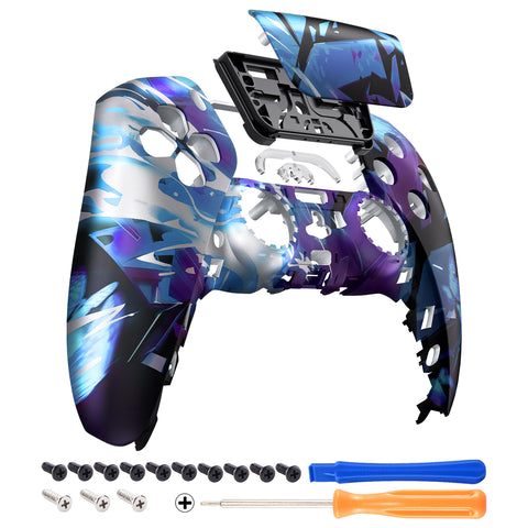 eXtremeRate Dark Hour Breaking Front Housing Shell Compatible with ps5 Controller BDM-010/020/030/040, DIY Replacement Shell Custom Touch Pad Cover Compatible with ps5 Controller - ZPFR025G3