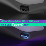 eXtremeRate Dawn Type-C Version Remap Kit for PS4 Controller JDM-040/050/055 with 6 Customizable Mapping Profiles, Textured Blue Redesigned Back Shell and 4 Back Buttons - RYKP4P005