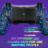 eXtremeRate Dawn Type-C Version Remap Kit for PS4 Controller JDM-040/050/055 with 6 Customizable Mapping Profiles, Textured Blue Redesigned Back Shell and 4 Back Buttons - RYKP4P005